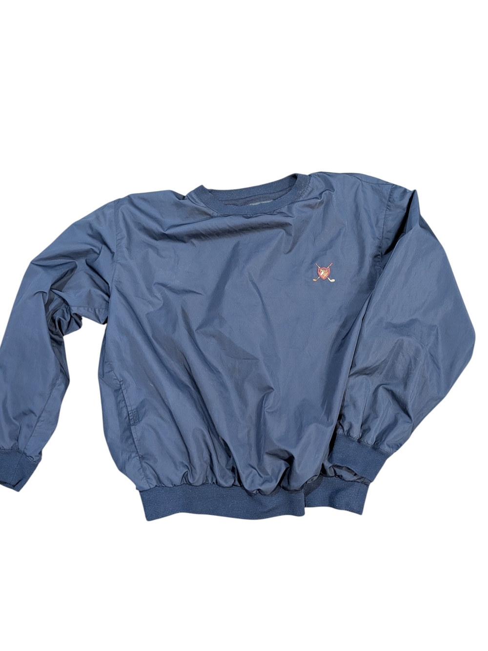 Vintage Polo Golf Ralph Lauren XL Navy Pullover Windbreaker Crest Jacket Preppy